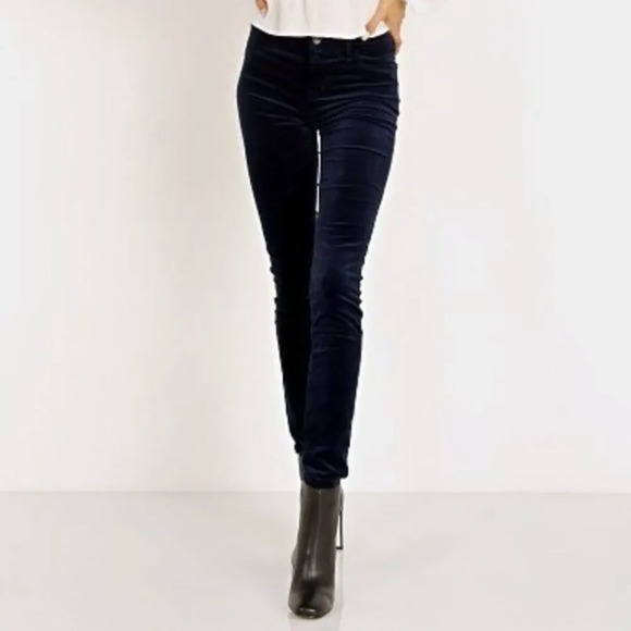 J Brand 815 Mid Rise Super Skinny Night Out Blue Velvet 26 - Picture 1 of 5